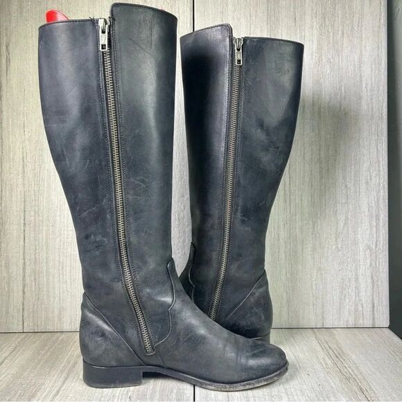 Frye Carly Melisa Pipping Leather Side Zip Tall Knee Riding Boot Women’s Size 6 - Picture 4 of 10